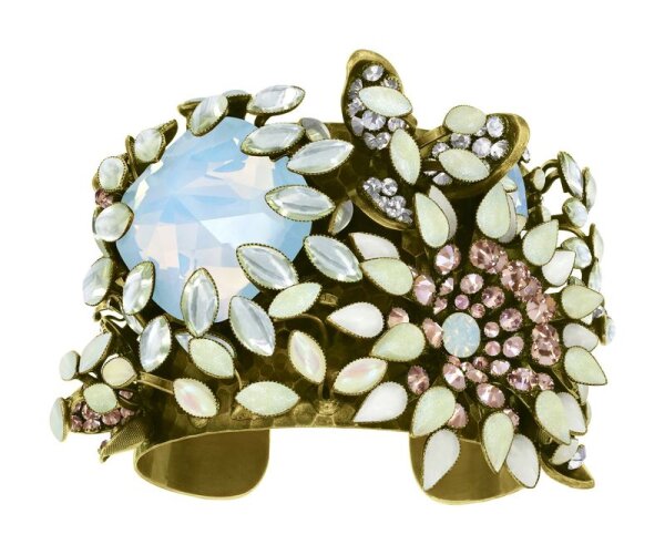 Konplott - Alien Anemone - Weiß, Antikmessing, Armband Armspange
