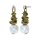 Konplott - Free Spirit - white, antique brass, earring stud dangling