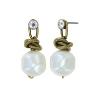 Konplott - Free Spirit - white, antique brass, earring...