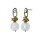 Konplott - Free Spirit - white, antique brass, earring stud dangling