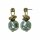 Konplott - Free Spirit - green, antique brass, earring stud dangling