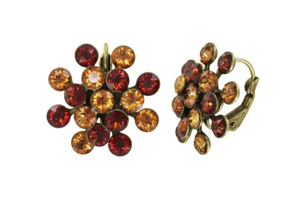 Konplott - Magic Fireball - brown, antique brass, earring eurowire, Classic Size