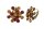 Konplott - Magic Fireball - brown, antique brass, earring eurowire, Classic Size