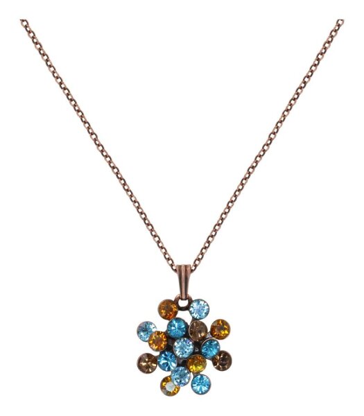 Konplott - Magic Fireball - blue/brown, antique copper, necklace pendant, Mini Size