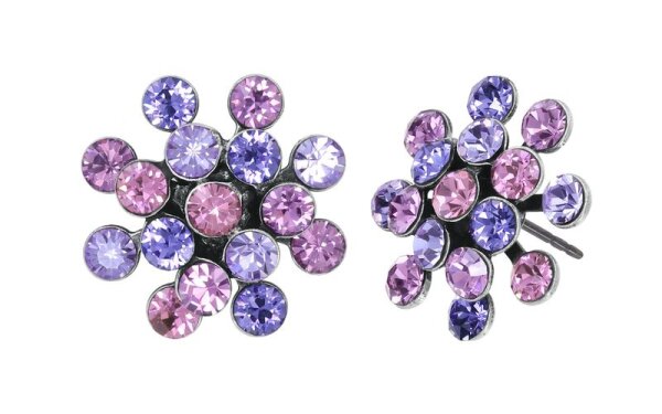 Konplott - Magic Fireball - lila, antique silver, earring stud, Mini Size