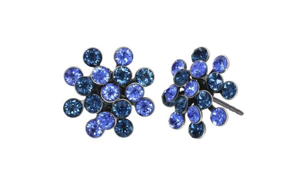 Konplott - Magic Fireball - dark blue, antique silver, earring stud, Mini Size