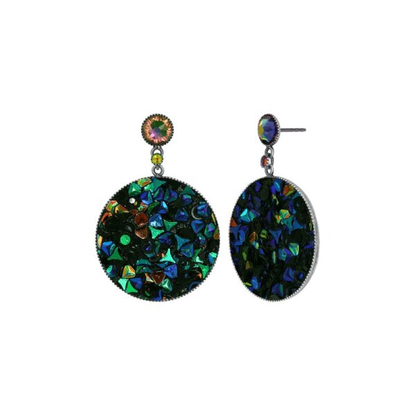 Konplott - Studio 54 - blue/green, antique silver, earring stud dangling