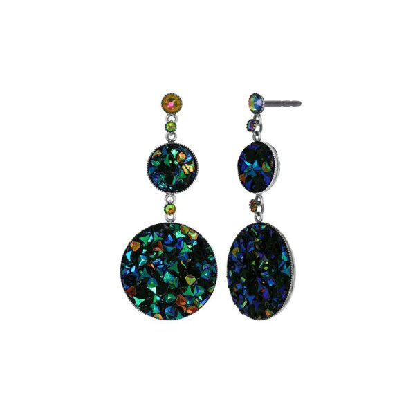 Konplott - Studio 54 - blue/green, antique silver, earring stud dangling