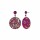 Konplott - Studio 54 - dark rose/pink, antique silver, earring stud dangling