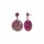 Konplott - Studio 54 - dark rose/pink, antique silver, earring stud dangling