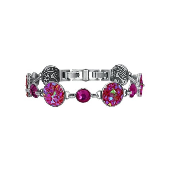 Konplott - Studio 54 - dark rose/pink, antique silver, bracelet