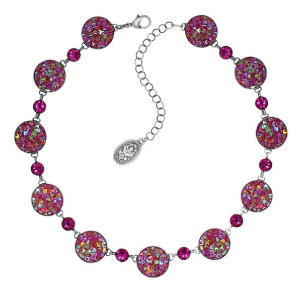 Konplott - Studio 54 - dark rose/pink, antique silver, necklace