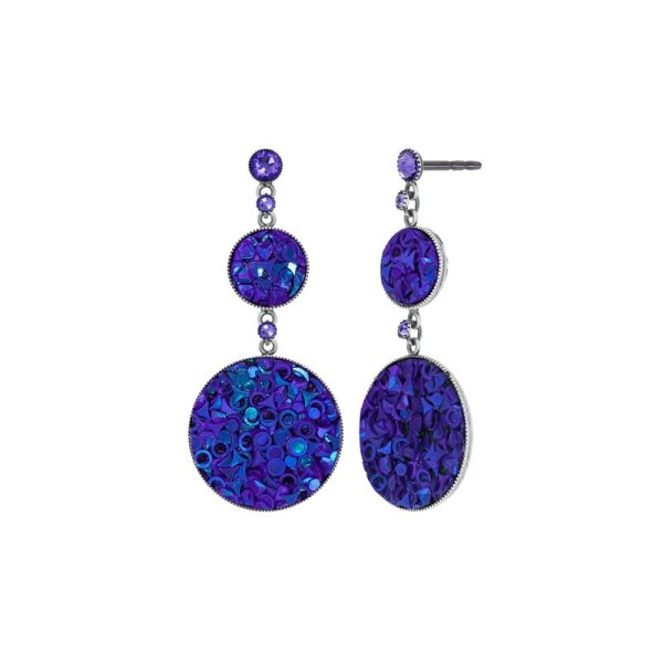 Konplott - Studio 54 - blue/lila, antique silver, earring stud dangling