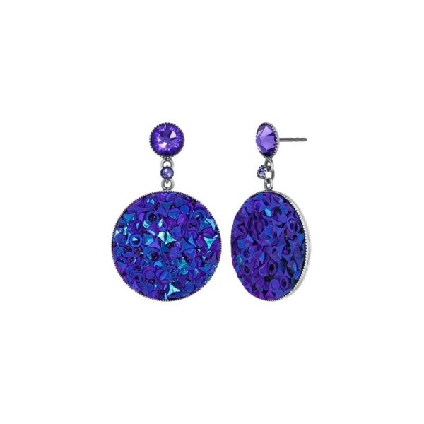 Konplott - Studio 54 - blue/lila, antique silver, earring stud dangling