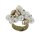 Konplott - Spikes and Pearls - beige/white, antique brass, ring