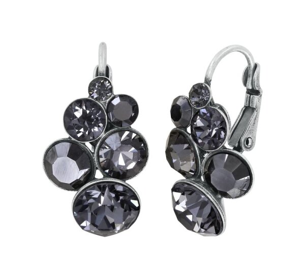 Konplott - Petit Glamour - black, antique silver, earring eurowire