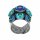 Konplott - Donutissima - blue, antique silver, ring