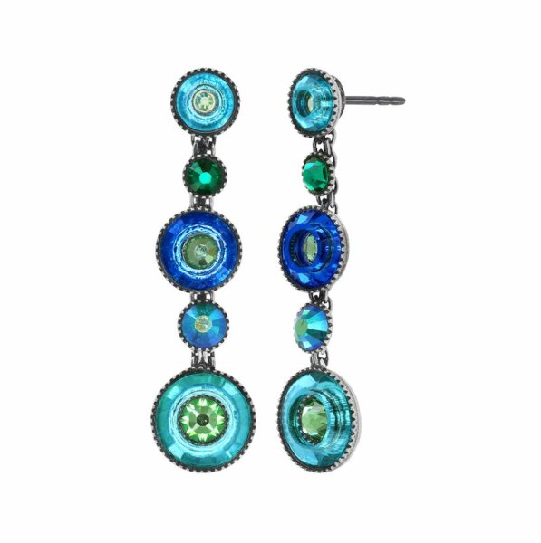 Konplott - Donutissima - blue, antique silver, earring stud dangling