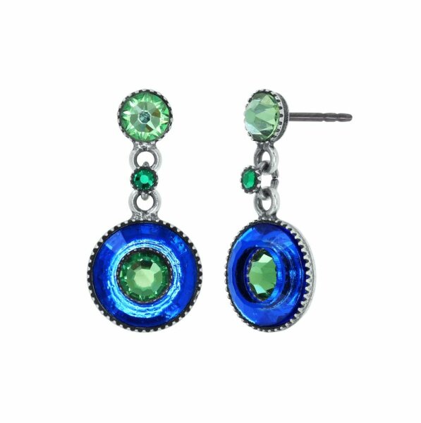 Konplott - Donutissima - blue, antique silver, earring stud dangling