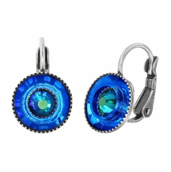 Konplott - Donutissima - blue, antique silver, earring eurowire