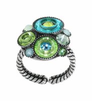 Konplott - Donutissima - blue/green, antique silver, ring