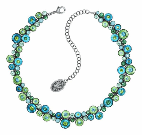 Konplott - Donutissima - blue/green, antique silver, necklace