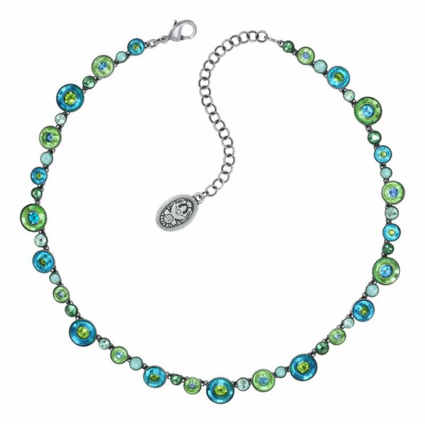 Konplott - Donutissima - blue/green, antique silver, necklace