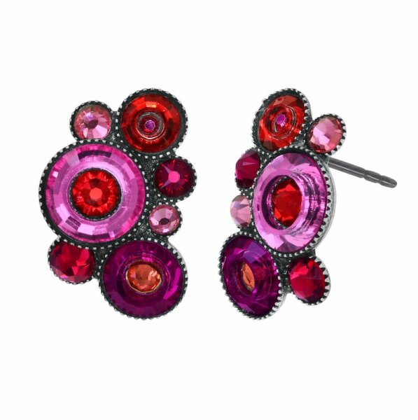 Konplott - Donutissima - dark rose/red, antique silver, earring stud