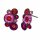 Konplott - Donutissima - dark rose/red, antique silver, earring stud