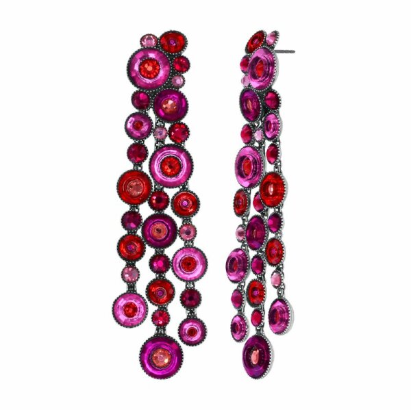Konplott - Donutissima - dark rose/red, antique silver, earring stud dangling