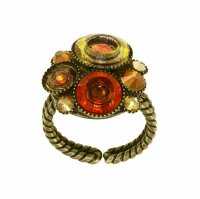 Konplott - Donutissima - orange/yellow, antique brass, ring