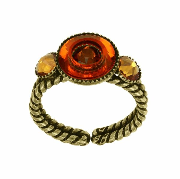 Konplott - Donutissima - Orange, Gelb, Antikmessing, Ring