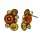 Konplott - Donutissima - Orange, Gelb, Antikmessing, Ohrringe mit Stecker