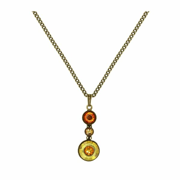 Konplott - Donutissima - orange/yellow, antique brass, necklace pendant