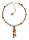 Konplott - Donutissima - orange/yellow, antique brass, necklace Y