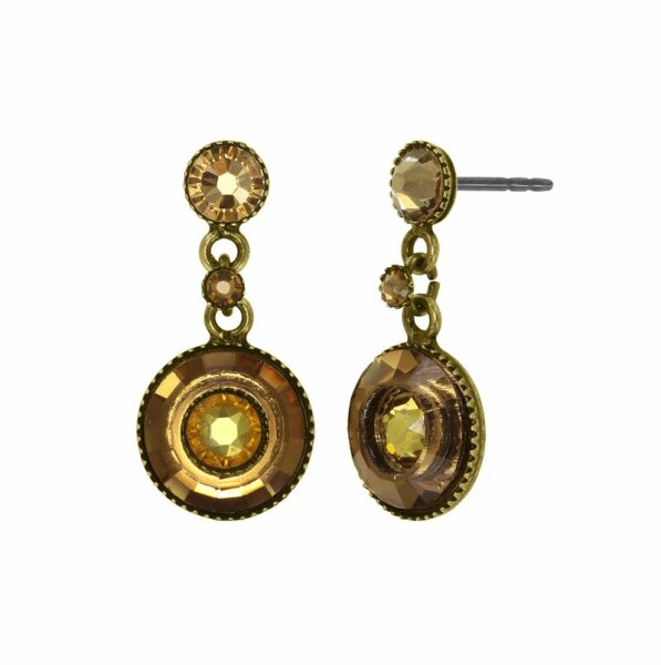 Konplott - Donutissima - orange/yellow, antique brass, earring stud dangling
