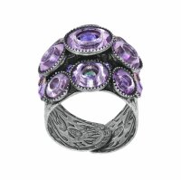 Konplott - Donutissima - lila, antique silver, ring