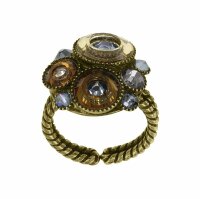 Konplott - Donutissima - brown/grey, antique brass, ring