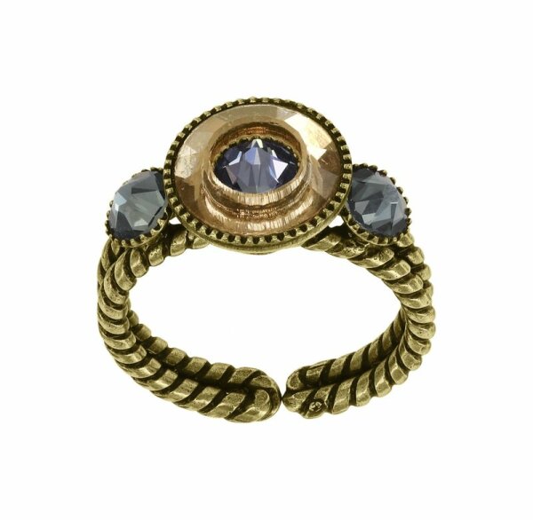 Konplott - Donutissima - Braun/Grau, Antikmessing, Ring