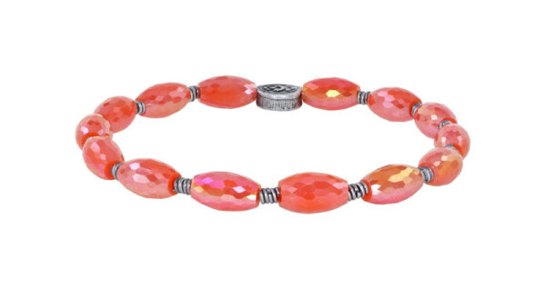 Konplott - Petit Glamour dAfrique - orange, antique silver, bracelet elastic