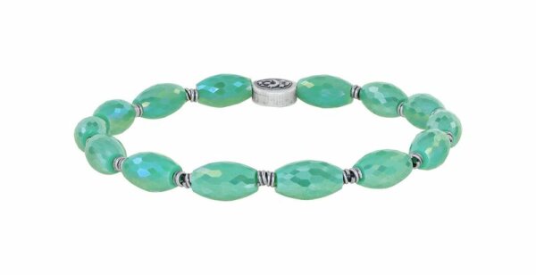 Konplott - Petit Glamour dAfrique - green, antique silver, bracelet elastic
