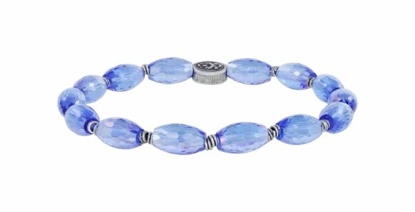 Konplott - Petit Glamour dAfrique - blue, antique silver, bracelet elastic