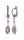 Konplott - Daily Desire - lila, antique silver, earring dangling