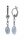 Konplott - Daily Desire - light blue, antique silver, earring dangling