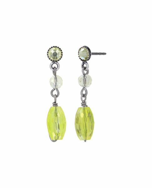 Konplott - Daily Desire - yellow, antique silver, earring stud dangling
