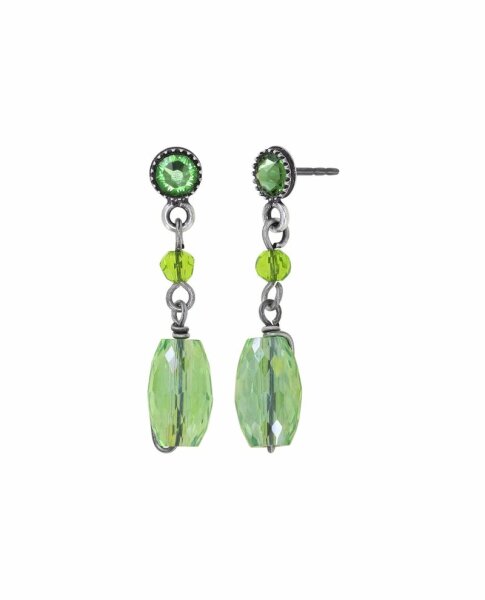 Konplott - Daily Desire - green, antique silver, earring stud dangling