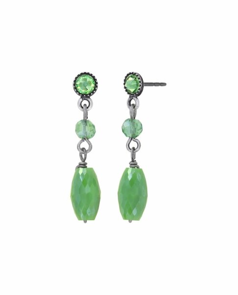Konplott - Daily Desire - green, antique silver, earring stud dangling