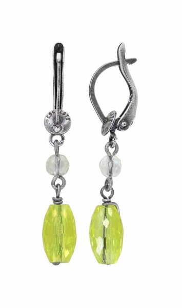 Konplott - Daily Desire - yellow, antique silver, earring dangling