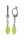 Konplott - Daily Desire - yellow, antique silver, earring dangling