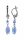 Konplott - Daily Desire - blue, antique silver, earring dangling